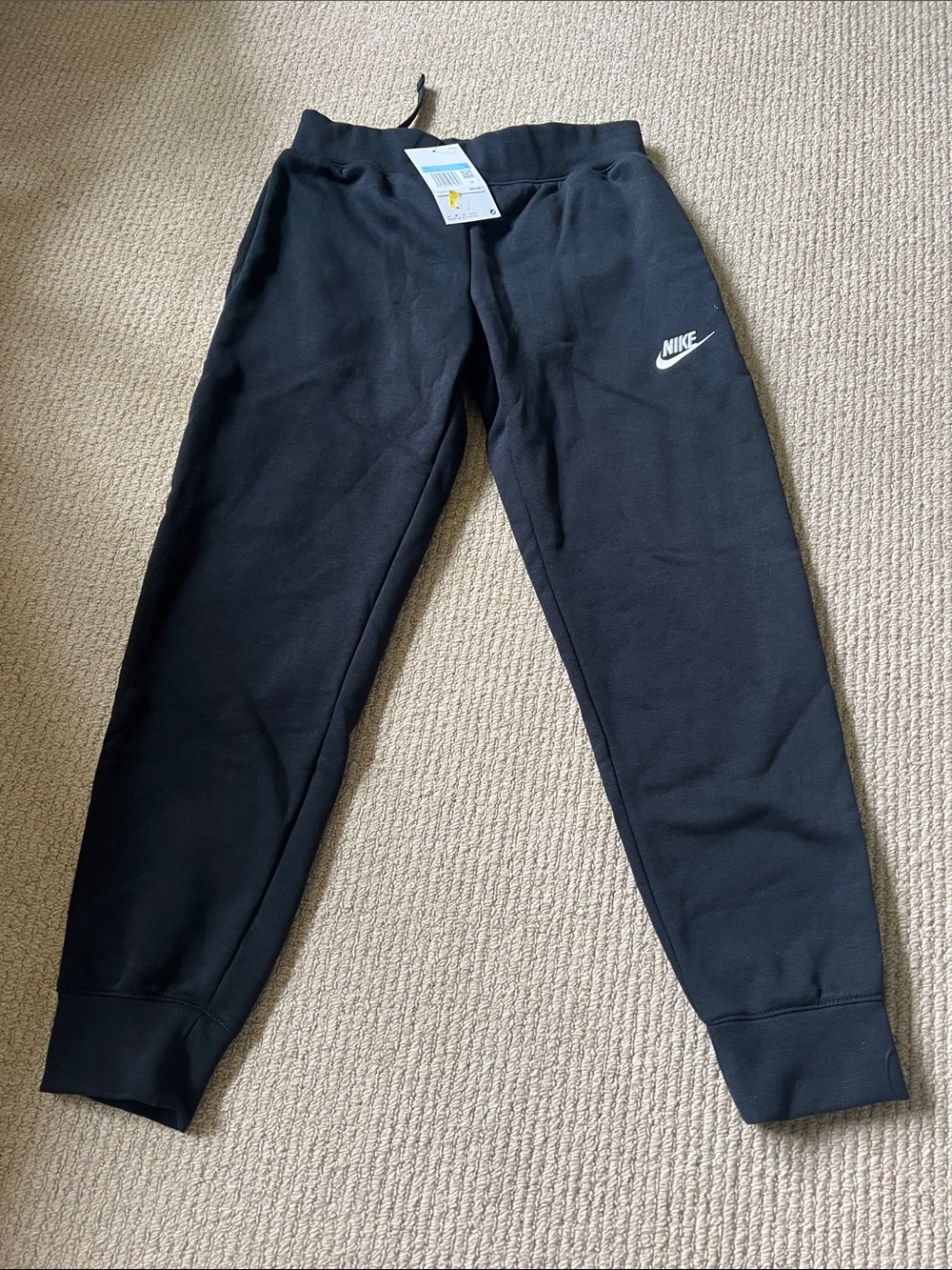 Nike Black Kids' Jogger Sweatpants with White Logo
